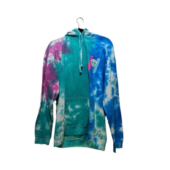 Cross Colours Men's Multicolor Tie Dye Long Sleeves Pullover Hoodie Size Large - Picture 1 of 5